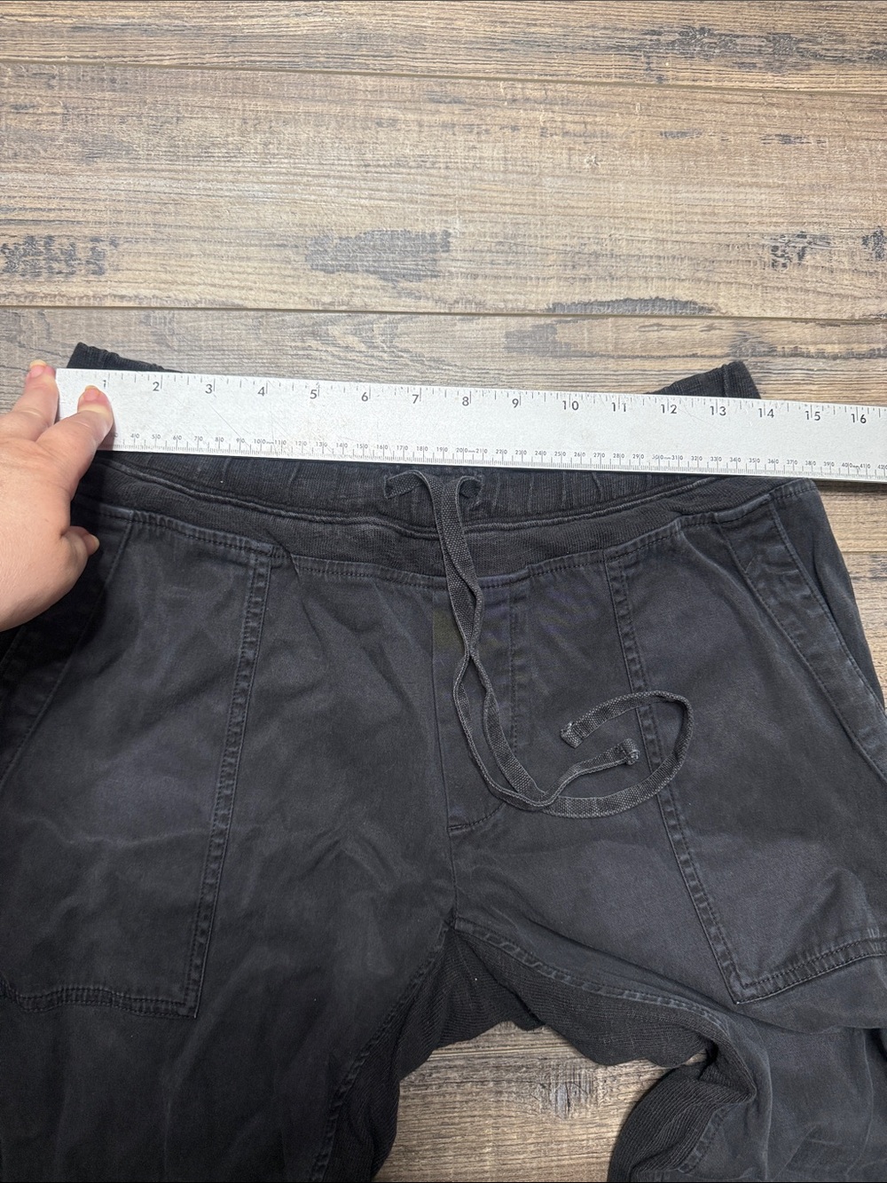 Standard James Perse Mixed Media Black Drawstring Jogger Pants Women's Small 1 - Picture 12 of 12